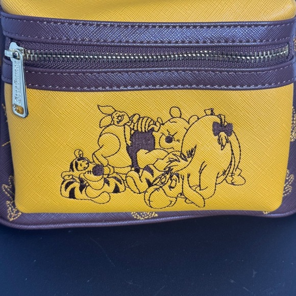 Loungefly Winnie the Pooh Mini Backpack Brown Yellow Autumn Leaves Embroidered main image 7